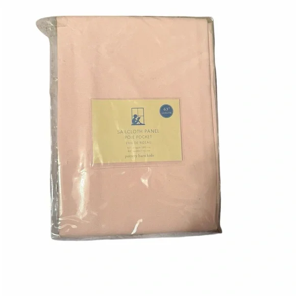 Pottery Barn Kids Pink 63x44 Sailcloth Panel Pole Pocket Pair - Picture 1 of 5